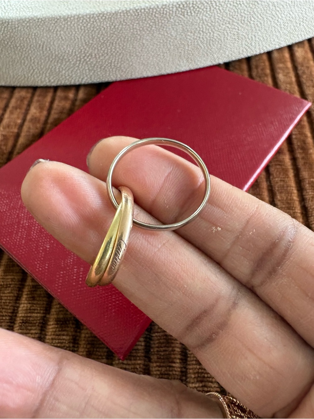 Cartier Trinity Ring in Yellow, White and Rose Gold small model size 56 - Picture 5 of 9